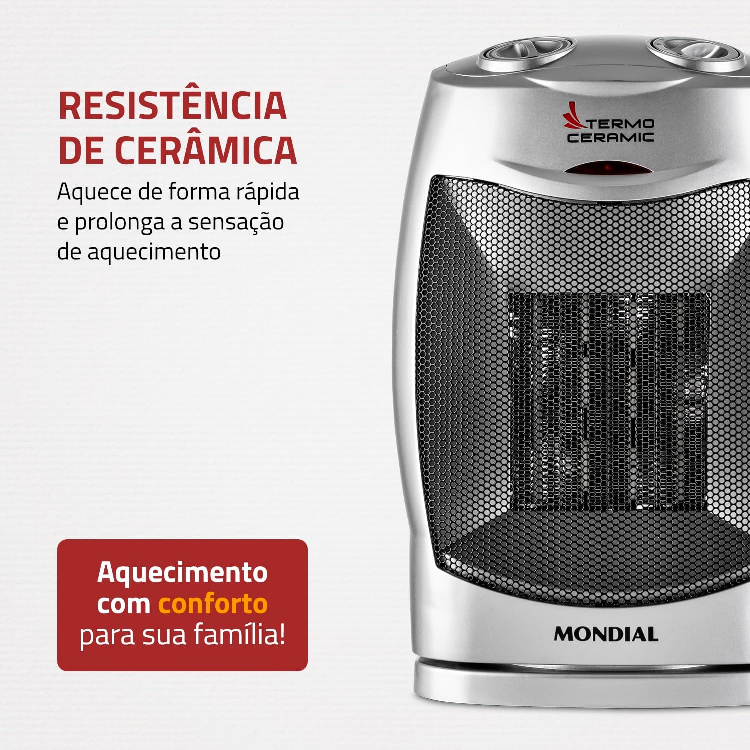 Aquecedor Termo Ceramic, Mondial, Preto/Prata, 1500W, 110V - A-05 — foto 3
