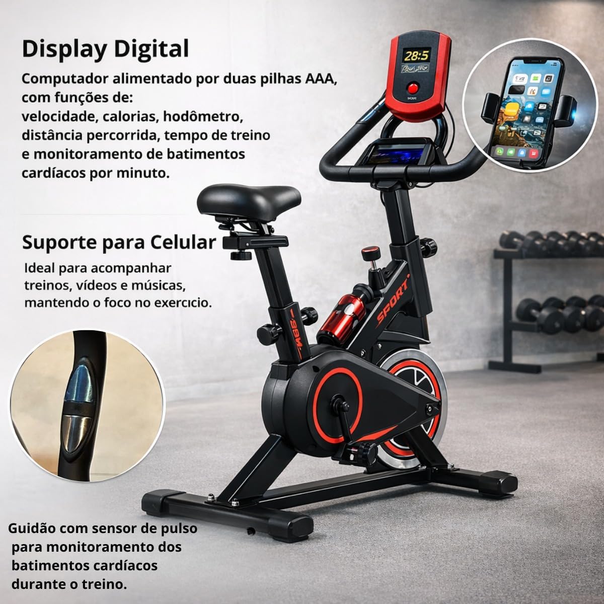 Bike Ergometrica Bicicleta Ergometrica Bike Spinning Silenciosa Vertical Modelo Premium — foto 4