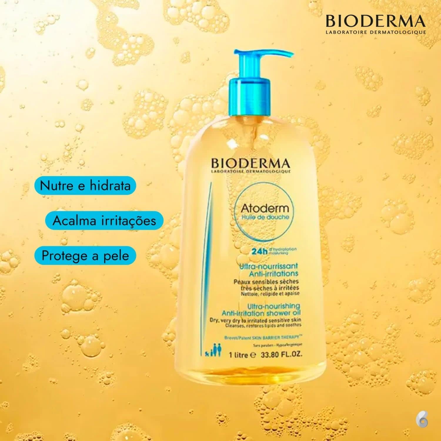 Bioderma Atoderm Óleo De Banho - Higiene Hidratante Diária 1 Litro — foto 3