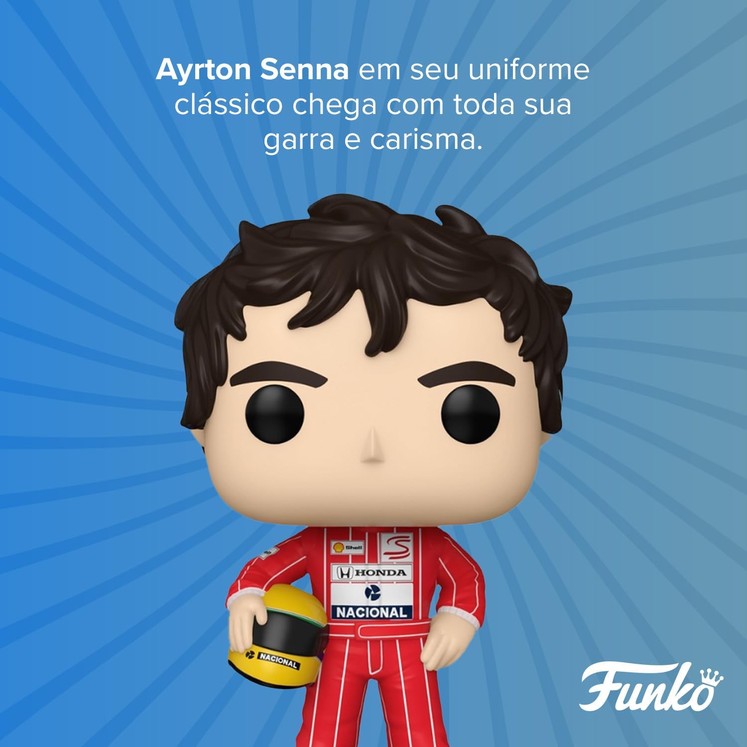 Boneco Colecionável Ayrton Senna Fórmula 1 com Capacete — foto 3