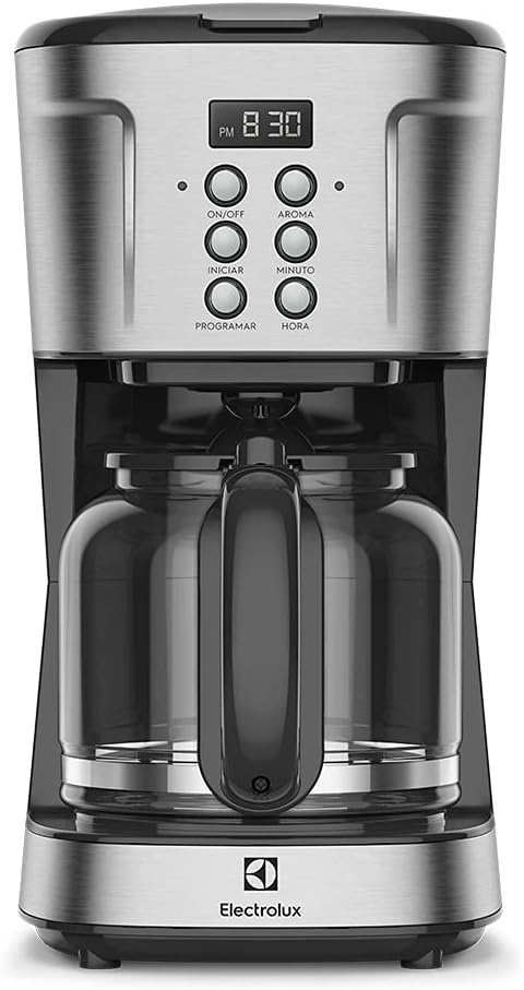 Electrolux Cafeteira Elétrica inox filtro permanente removivel capacidade 1,5L 38 xicaras função timer painel digital desligamento automatico ECM30 cor aço escovado 127v