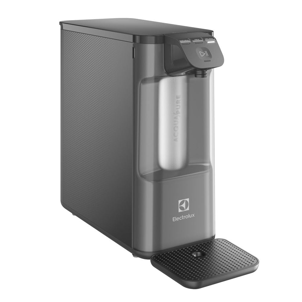 Electrolux Purificador de Água Gelada Fria e Natural Elétrico Compacto Eletronico placa Filtro refil 6 meses ou 3000l Painel Touch Bivolt grafite PE12G
