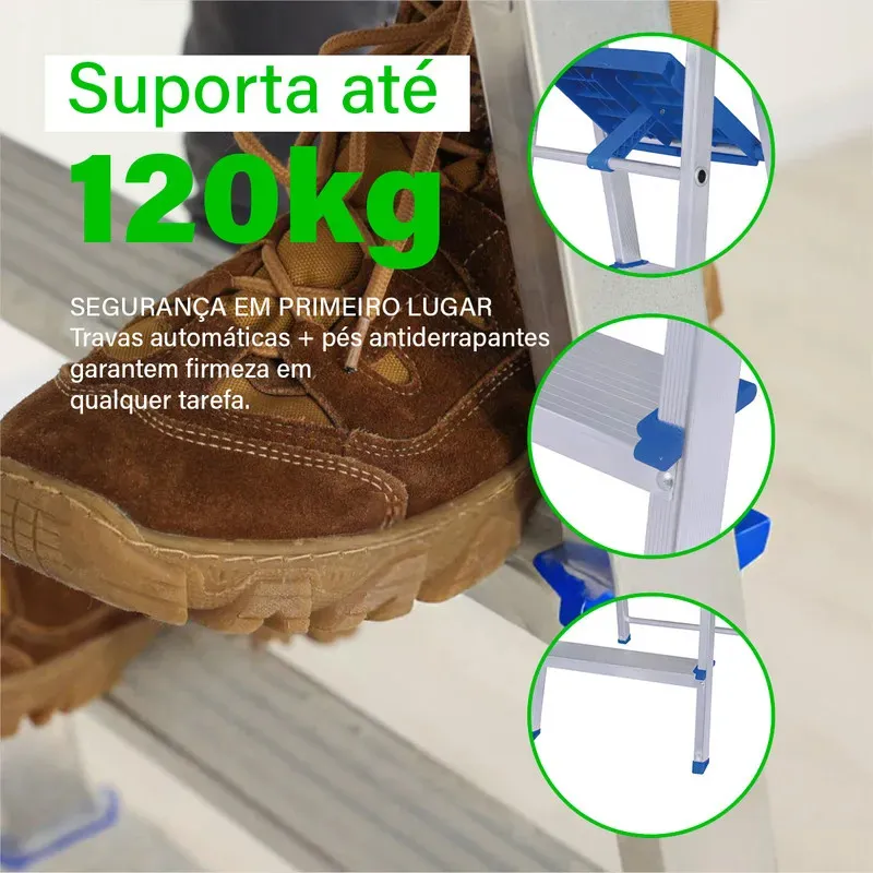 Escada Resistente Dobrável 6 Degraus — foto 3
