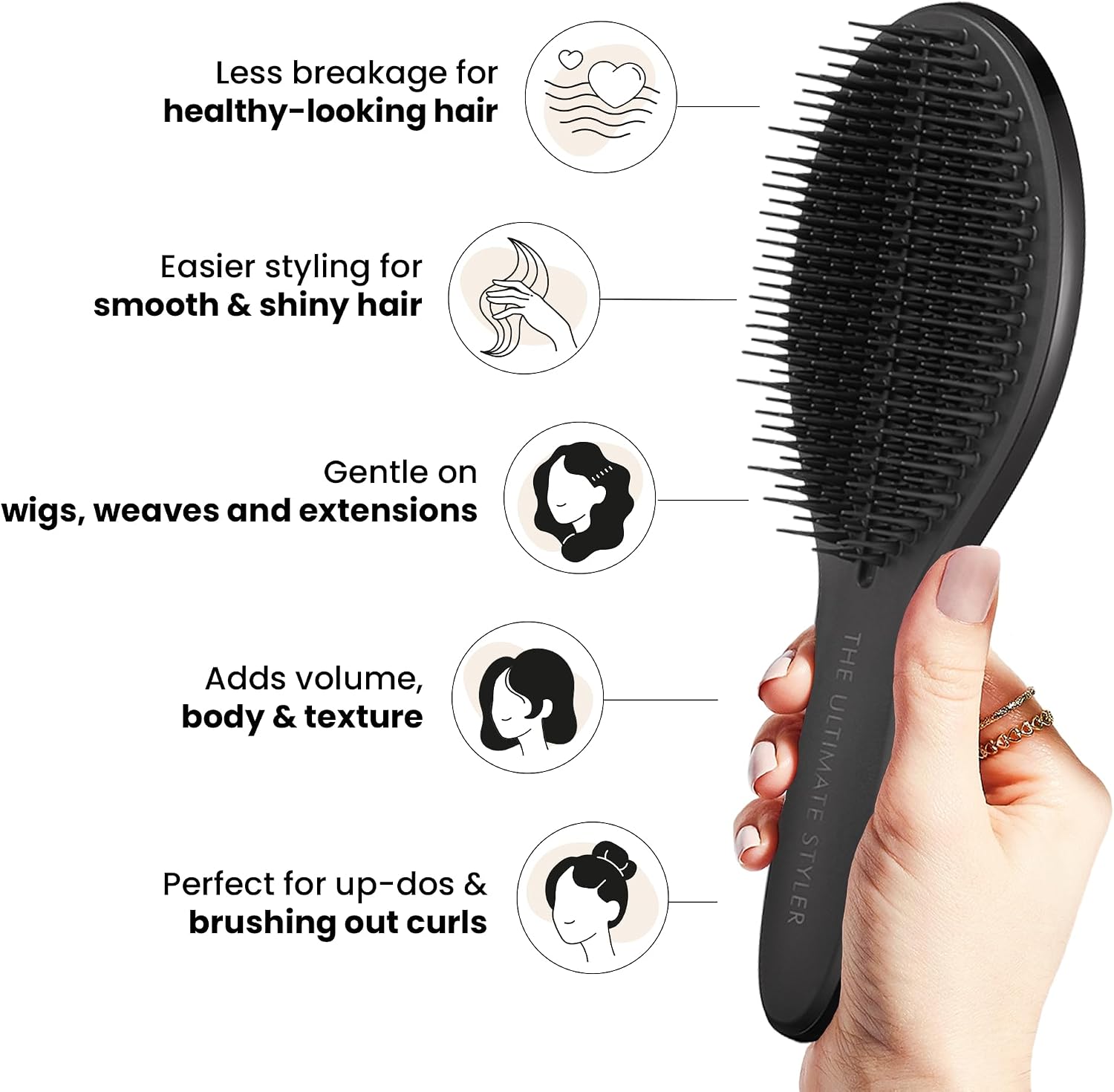 Escova de Cerdas Longas e Macias para Finalização de Penteados — foto 4