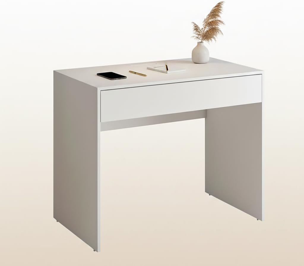 Escrivaninha Multifuncional com Gaveta Mesa Compacta para Quarto (BRANCO) — foto 6