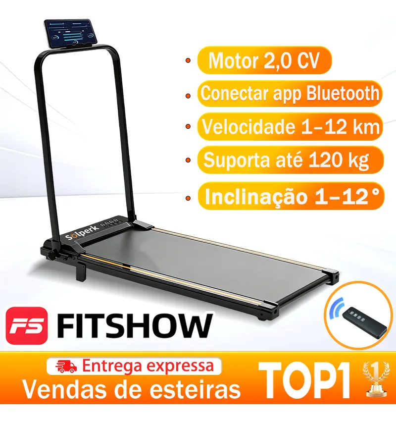 Esteira Elétrica Plana Residencial Preta Cor Preto Bluetooth — foto 2