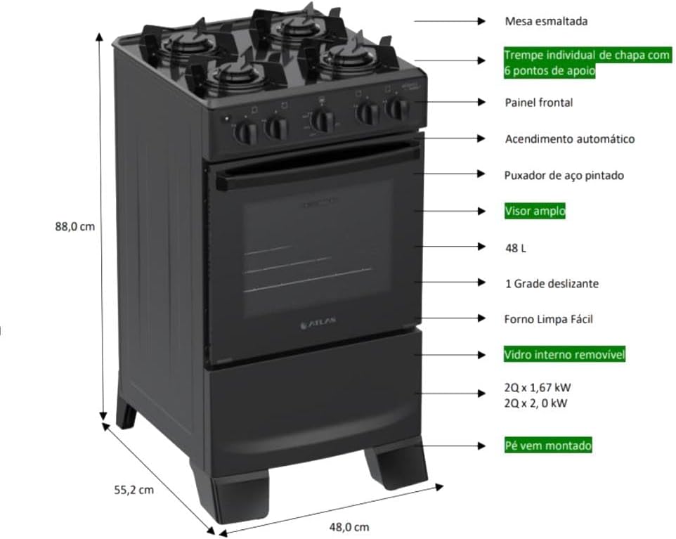 Fogão Automático com Forno de Vidro Duplo — foto 7
