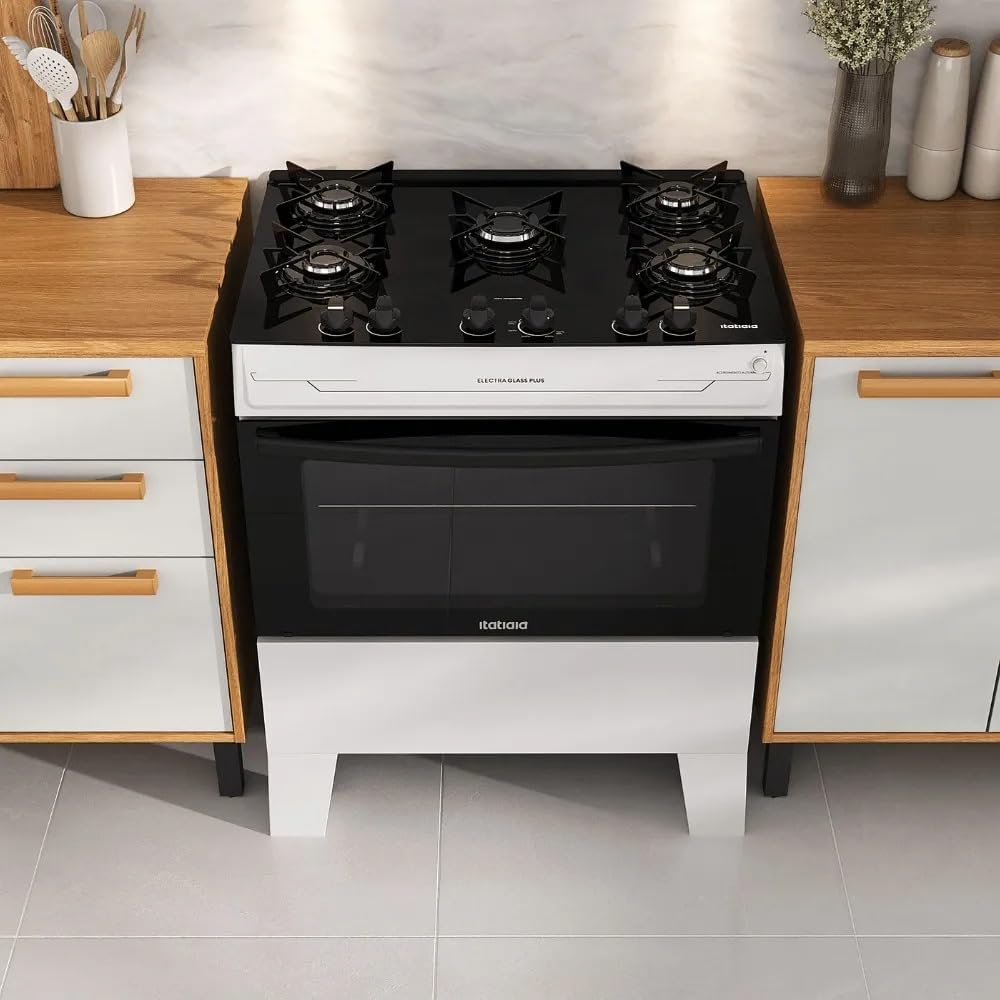 Fogão Itatiaia 5 Bocas Electra Glass Plus Branco Bivolt — foto 4