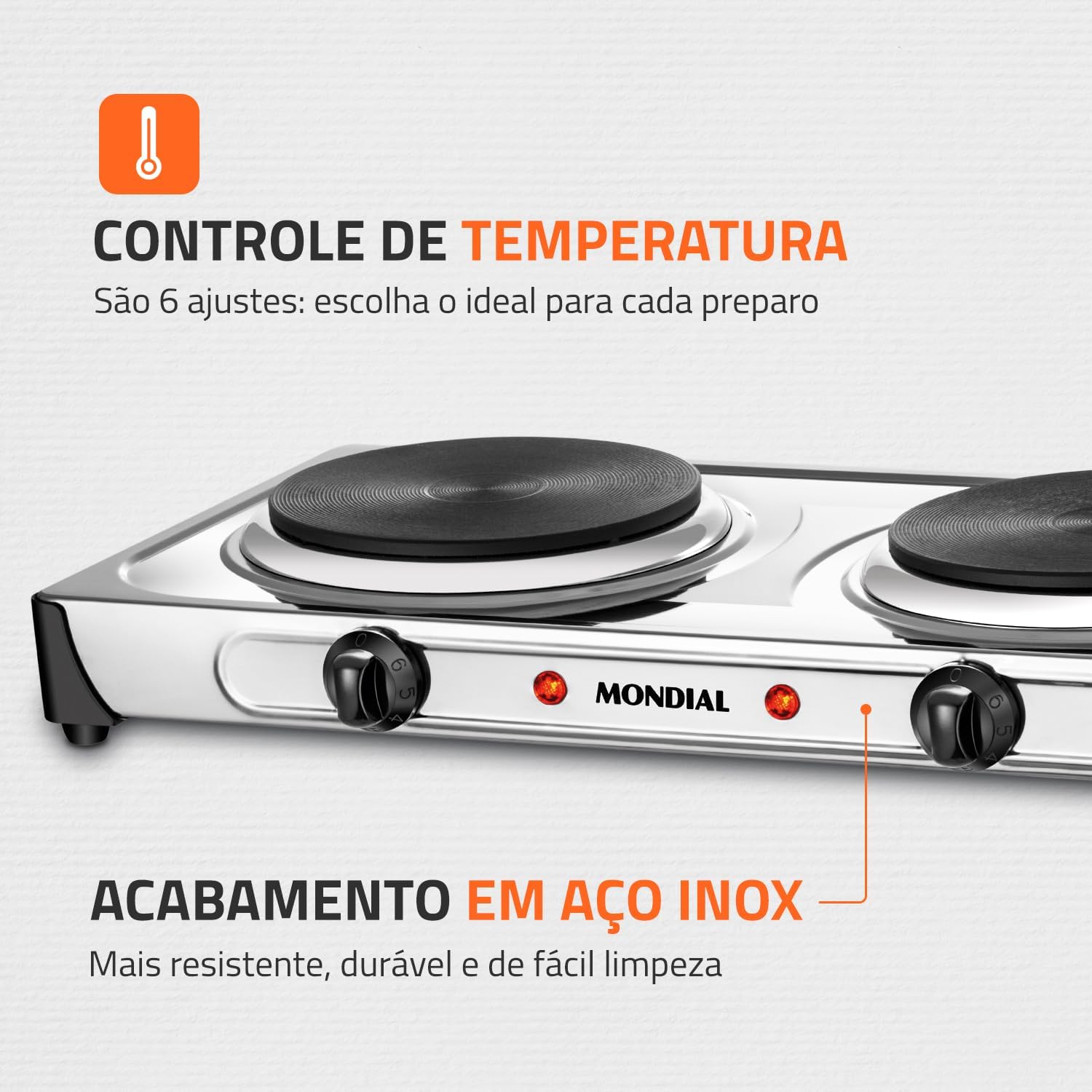 Fogareiro Elétrico Duplo 2000W Portátil — foto 4