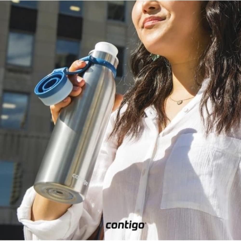 Garrafa Térmica Inox Parede Dupla Matterhorn 591ml Azul Mônaco Contigo — foto 5