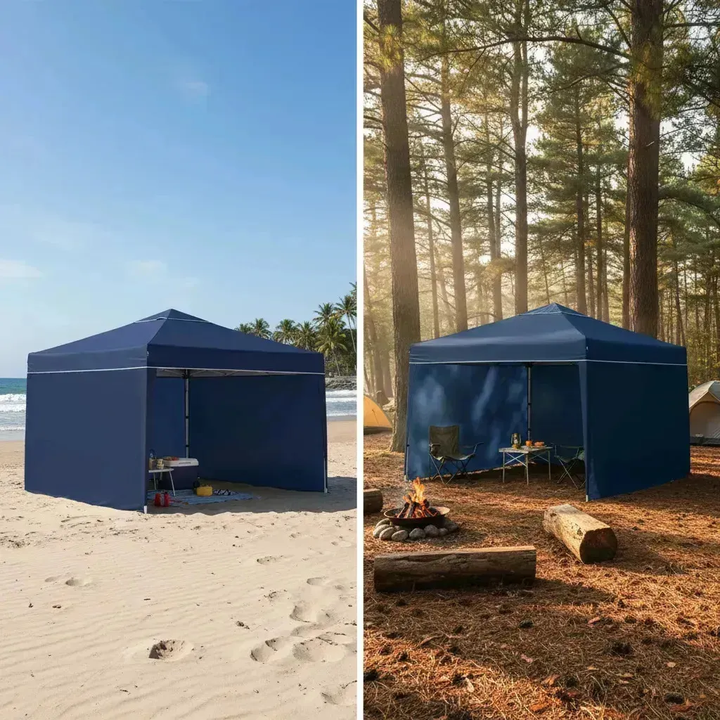 Gazebo Tenda Barraca Articulado Alumínio 3x3m + 3 Paredes Azul — foto 3