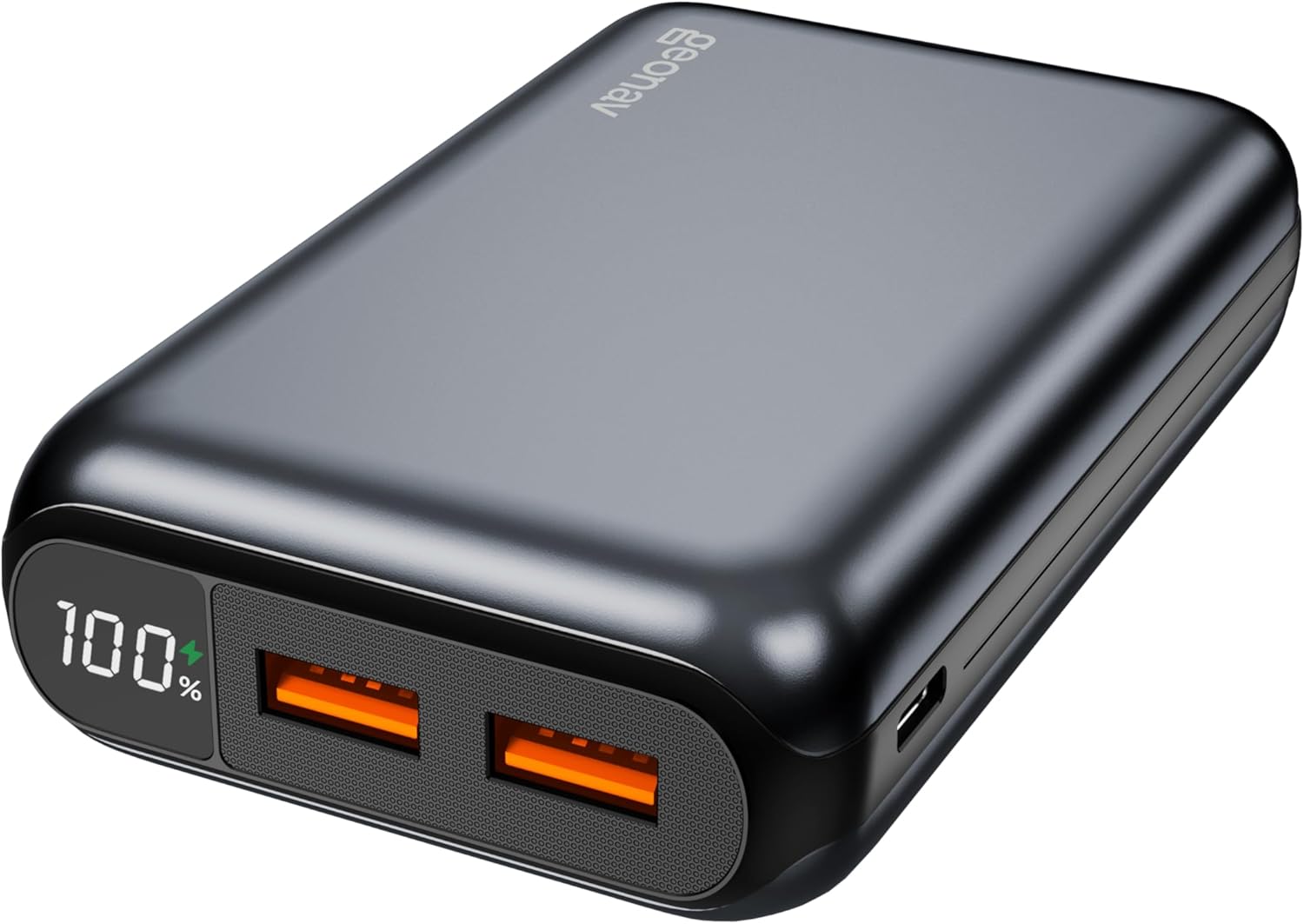 Geonav Power Bank, Carregador Portátil Universal 20.000mAh, USB-A (até 18W) + USB-C (até 20W), Compacto, Carregamento Rápido, Pass Through, Led Indicador de Bateria, PB20K20WSG, Cinza espaci