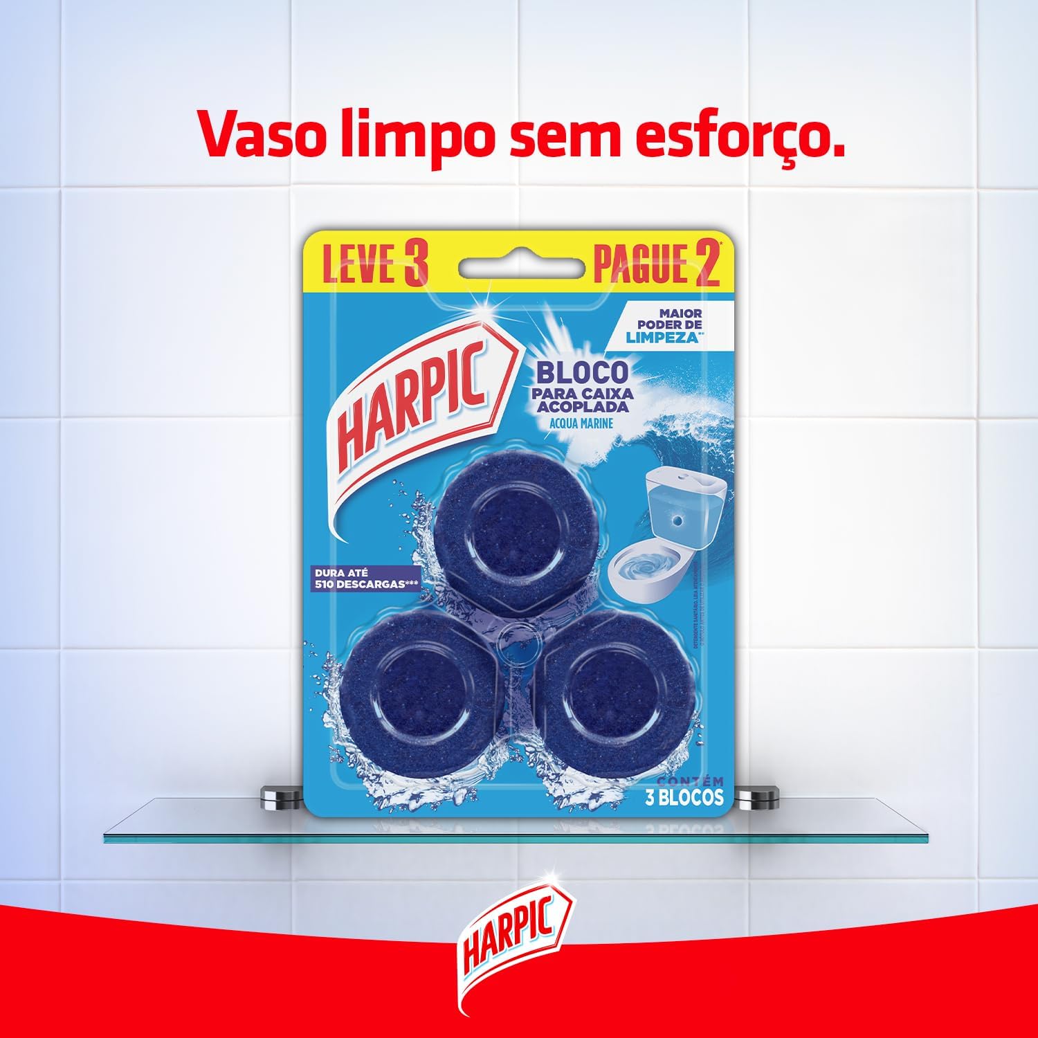 Harpic Bloco Sanitário para Caixa Acoplada Marine 3 unidades — foto 2