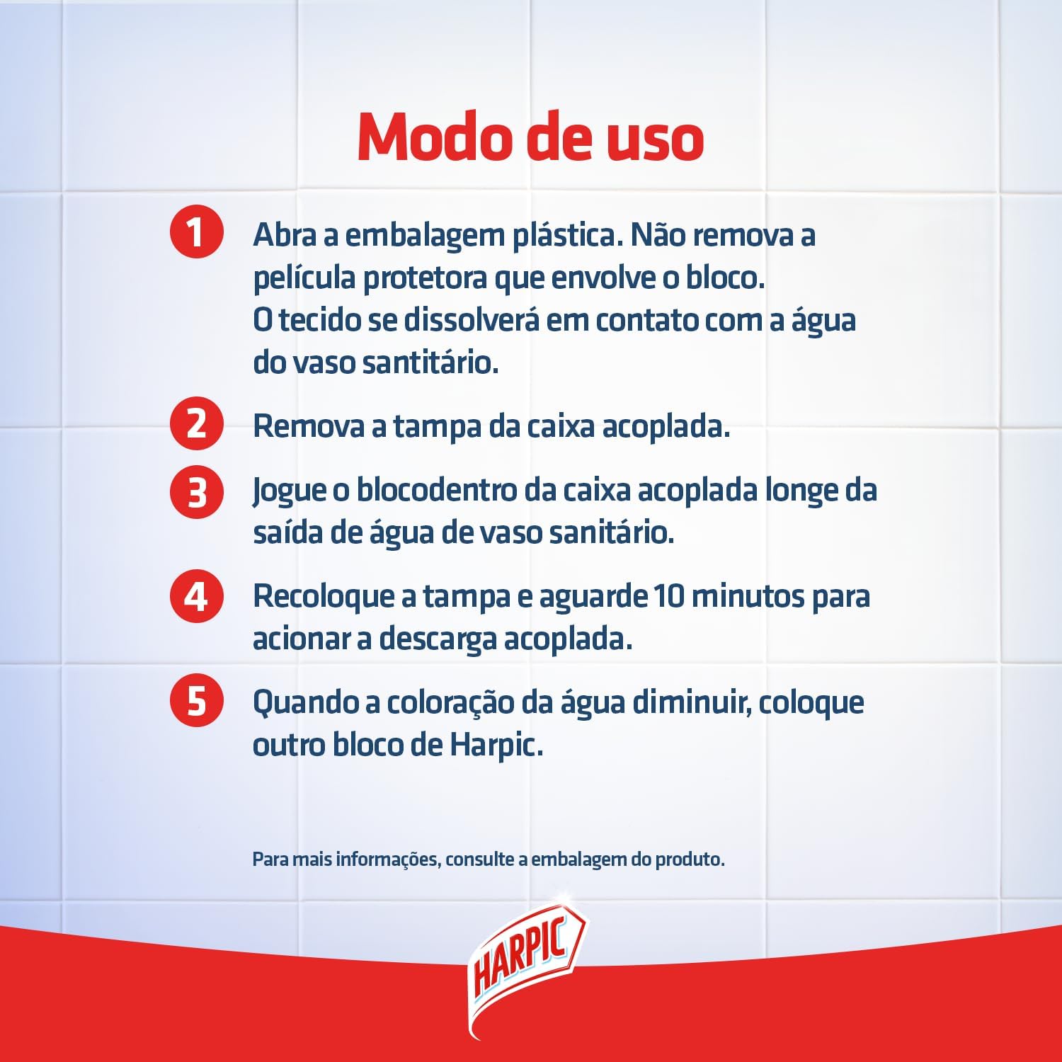 Harpic Bloco Sanitário para Caixa Acoplada Marine 3 unidades — foto 4