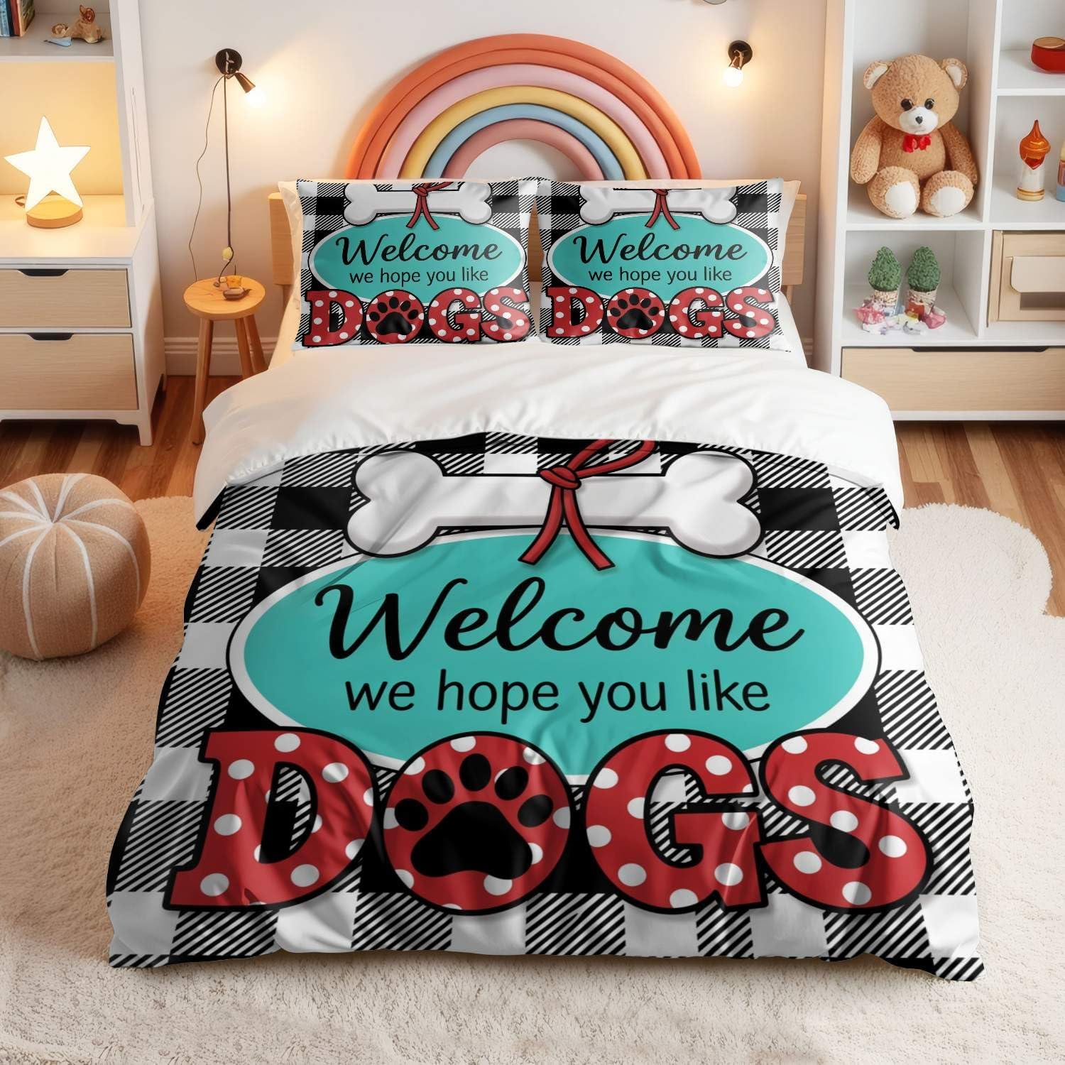Jogo de Cama Estampa de Cachorro Impressão Digital 3D — foto 4