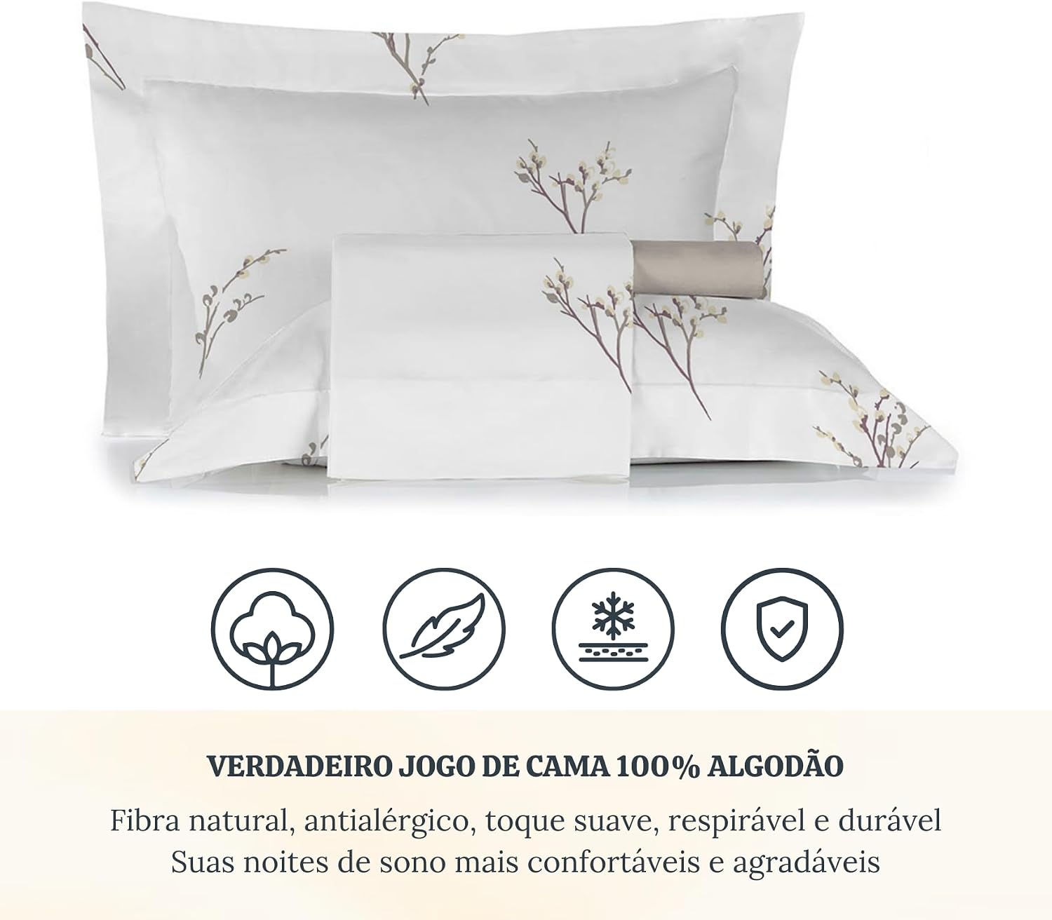 Jogo de Cama Percal 100% Algodão Antialérgico — foto 2