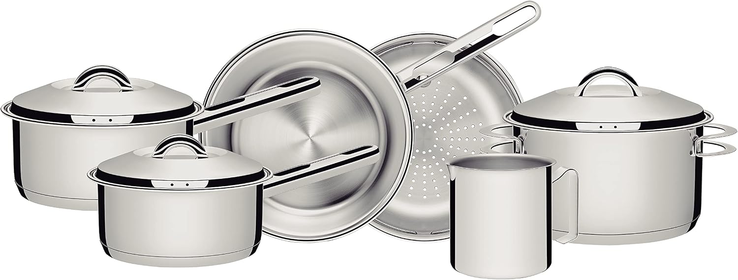 Jogo de Panelas Tramontina Solar Aço Inox Fundo Triplo 6 Peças