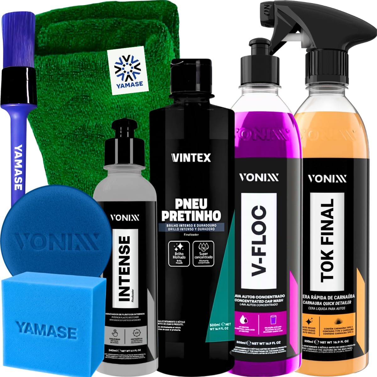 KIT SHAMPOO V-FLOC CERA TOK FINAL REVITALIZADOR INTENSE 240ML VONIXX PRETINHO VINTEX