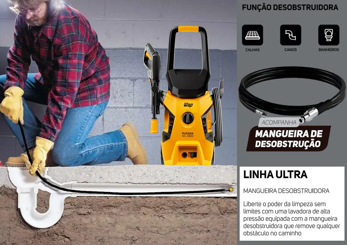 Lavadora De Alta Pressão Desobstruidora Wap Ousada - Bivolt 110V/220V — foto 2