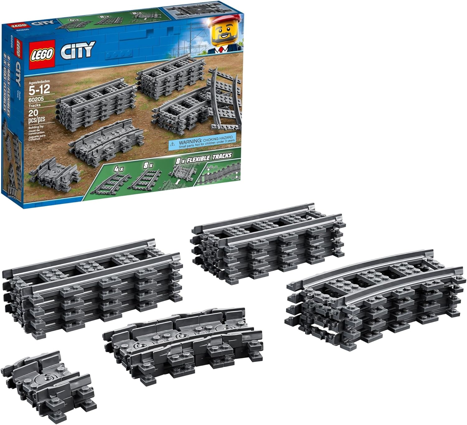 LEGO City ─ 60205 Trilhos ─ Kit de construção (20 peças)