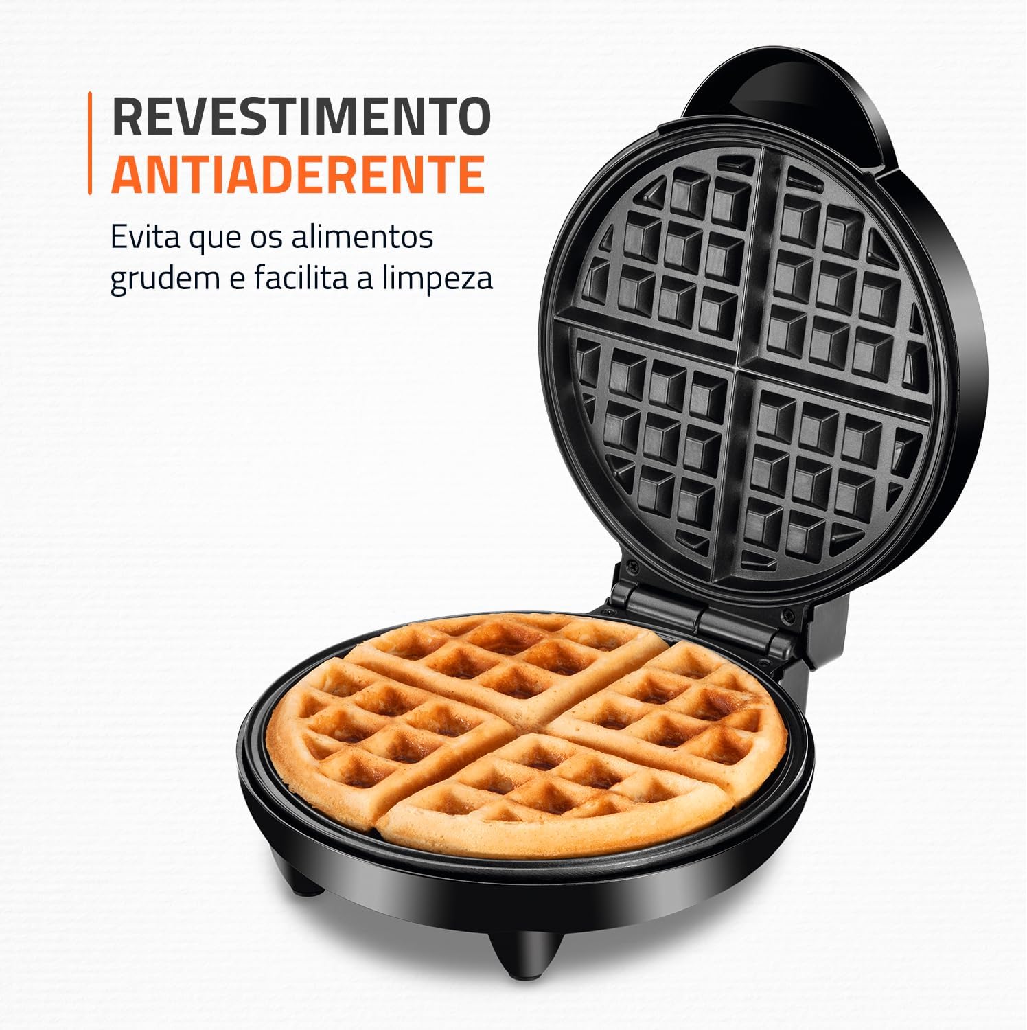Máquina de Waffles Antiaderente para 4 Waffles — foto 3