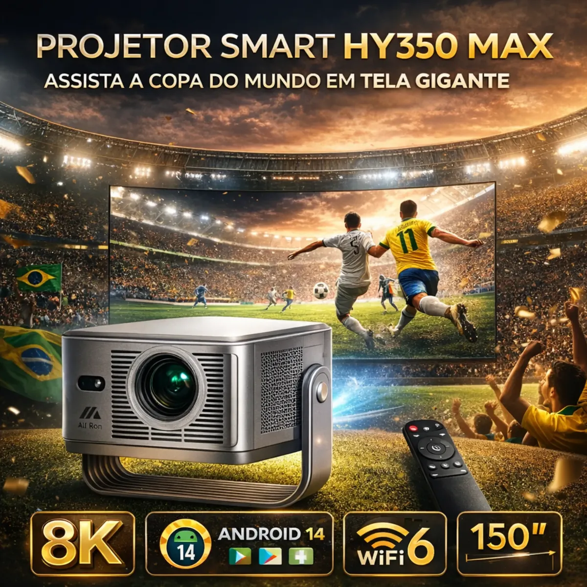 Mini Projetor Smart Portátil Hy350 8k Android Bluetooth 110v — foto 2