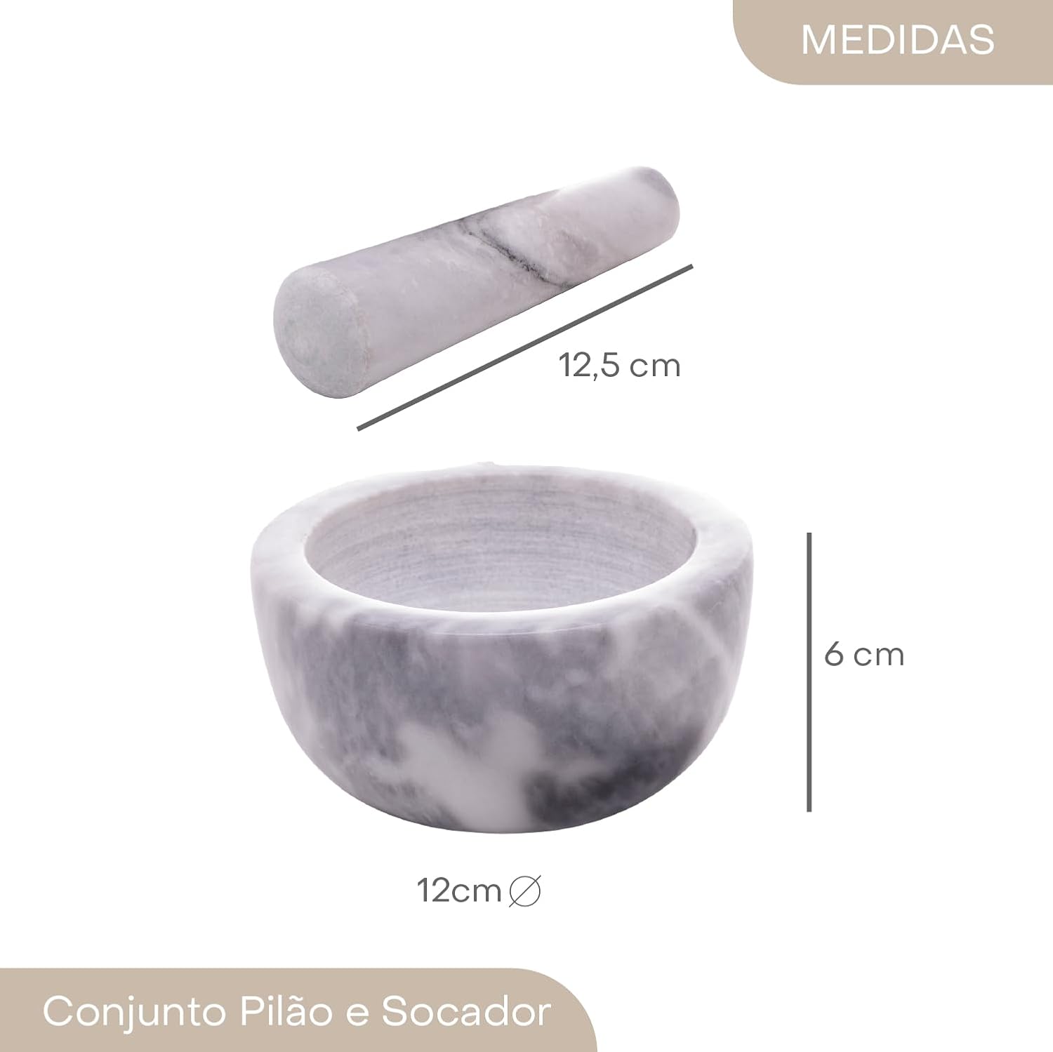 Pilão com Socador de Mármore — foto 3