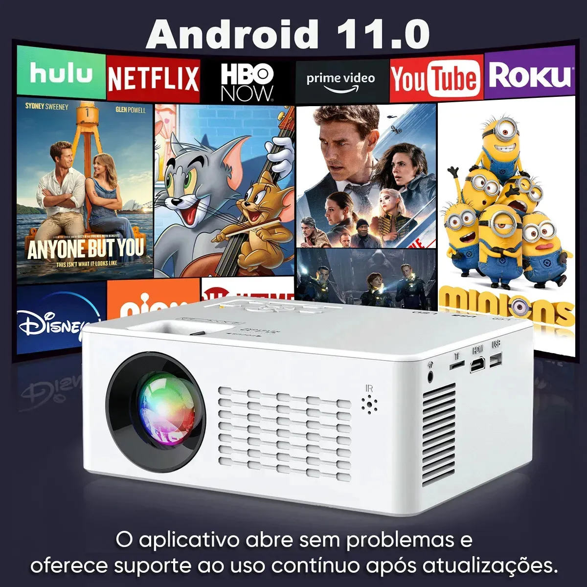 Projetor Profissional Android 4k Portátil 5g Wifi Full Hd — foto 3