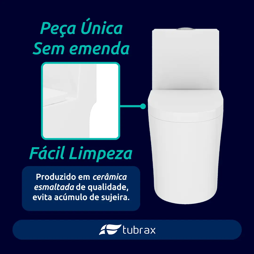 Vaso Sanitário Monobloco Caixa Acoplada Completo Tubrax — foto 3