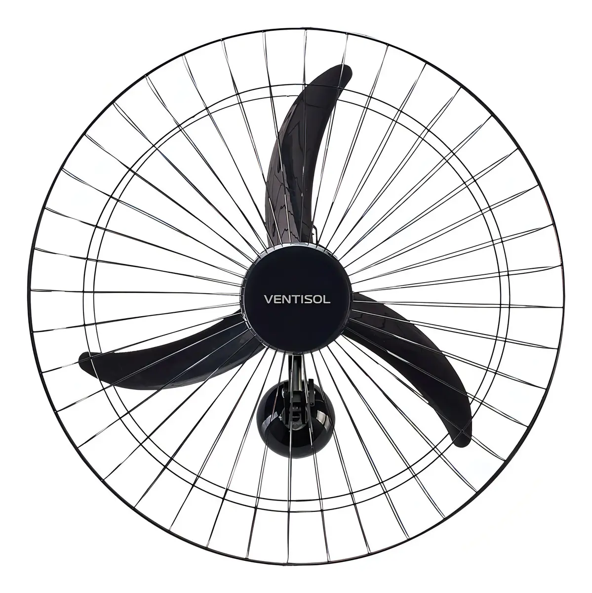 Ventilador de parede Ventisol Comercial preto 200w com 3 pás de plástico