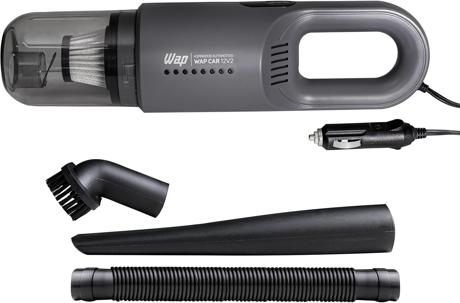 WAP Aspirador de Pó Automotivo Car 12V2, Portátil, 420ml, com Recipiente Removível e Filtro Lavável, 180W 12VDC